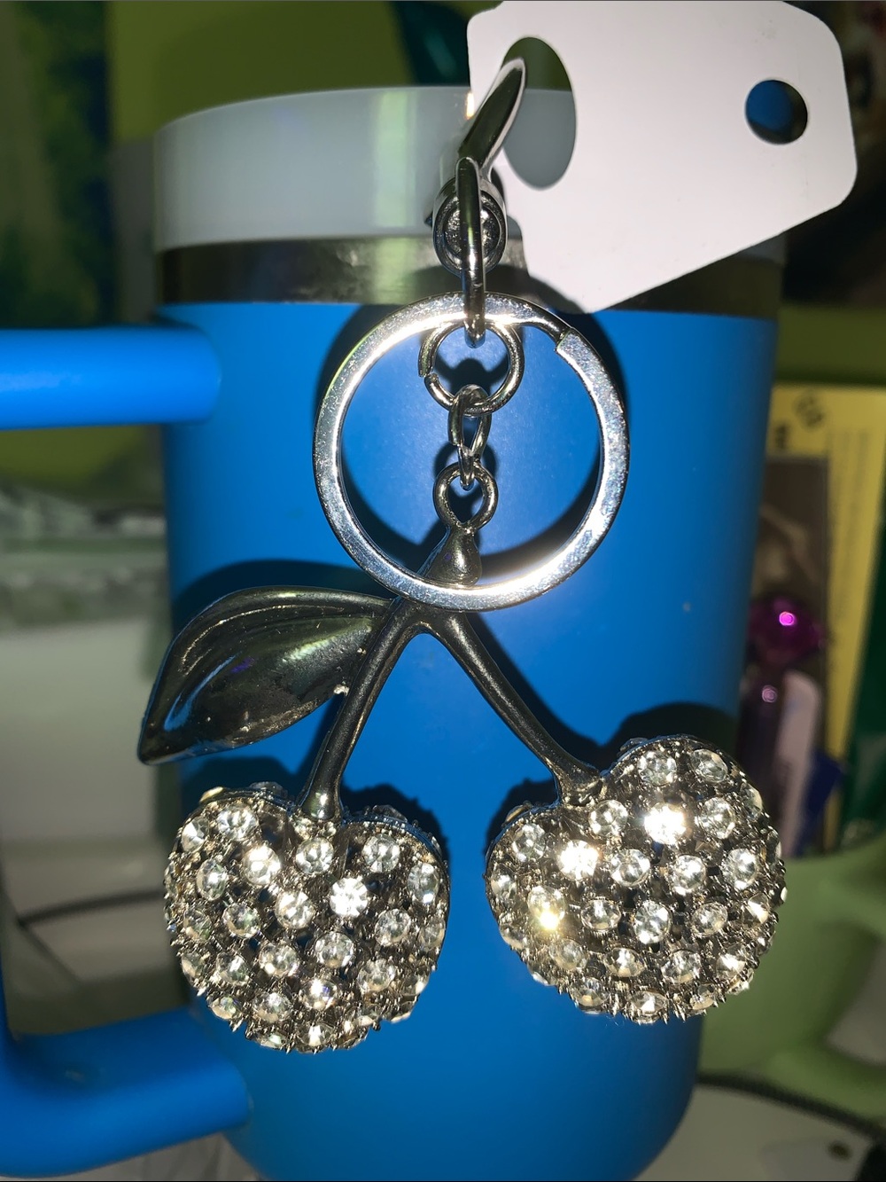 Cherry Crystal bag/purse Charm keychain - Picture 4 of 5
